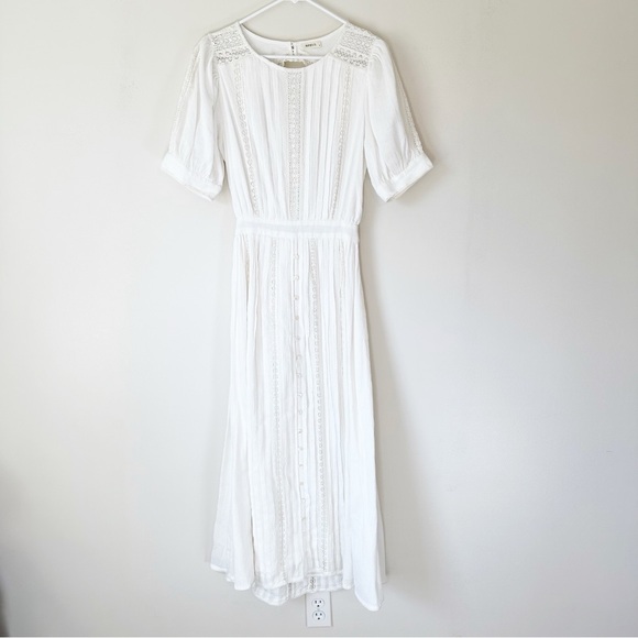 Spell Jolene Elegant White Lace Boho Feminine Flirty Romantic Dress - Picture 2 of 11